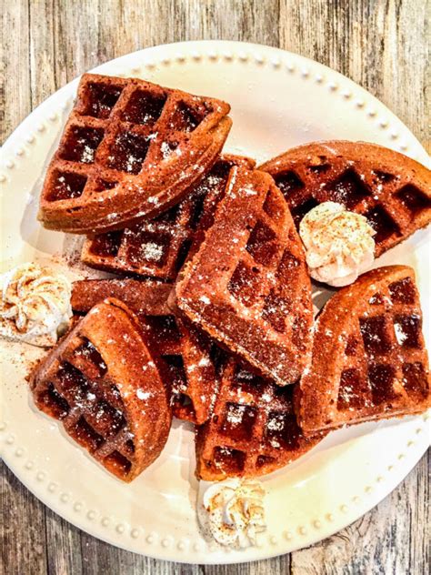 Gingerbread Waffles With Cinnamon Whipped Cream A Hint Of Wine