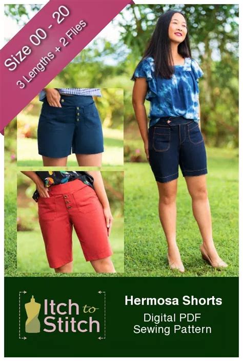 Itch To Stitch Hermosa Shorts Pdf Sewing Pattern Spring Sewing Patterns