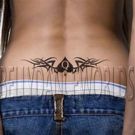 1 Set Of 4 Qos Jack And Queen Of Spades Tramp Stamp Lower Back
