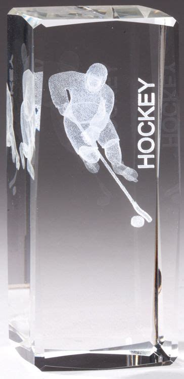 Hockey Crystal Award Hit Trophy