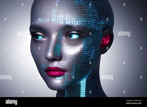 Female Humanoid Robot Face An Artificial Intelligence Future