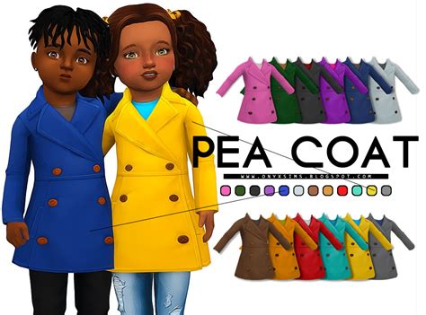 Toddler Pea Coat Onyx Sims