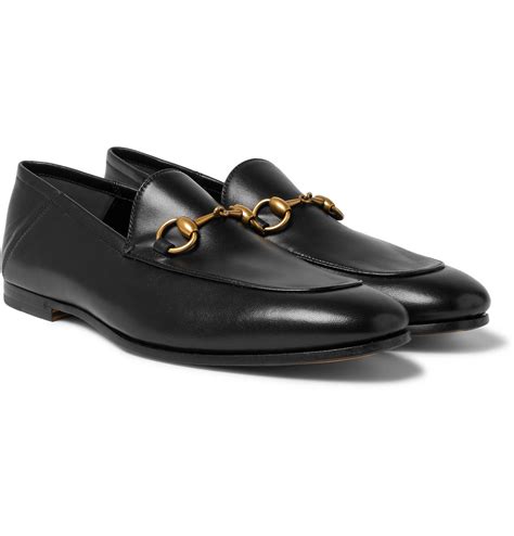 Gucci Brixton Horsebit Collapsible Heel Leather Loafers Men Black
