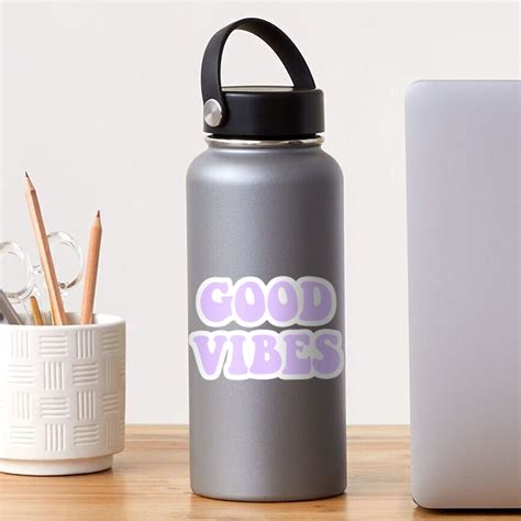 Good Vibes Light Purple Sticker For Sale By Lilcocostickers Redbubble