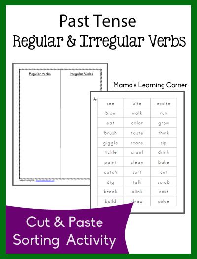 Grammar regular and irregular verbs. Free Past Tense Regular and Irregular Verb Sort Worksheets