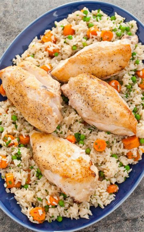 Season chicken thighs with salt and pepper and sear until golden, 3 minutes per side. Pressure-Cooker Easy Chicken and Rice | Recipe | Easy ...