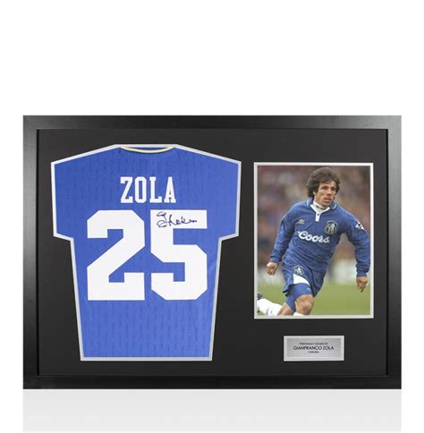 framed gianfranco zola signed chelsea shirt 1997 fa cup final number 25 felt numbers