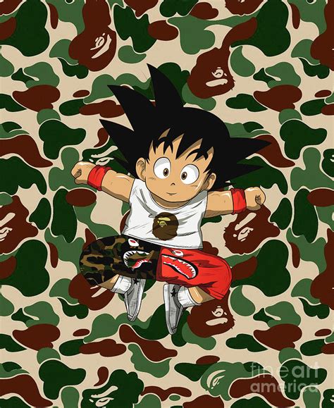 Goku Kids Camo Bape Hypebeast Digital Art By Mariska Sari