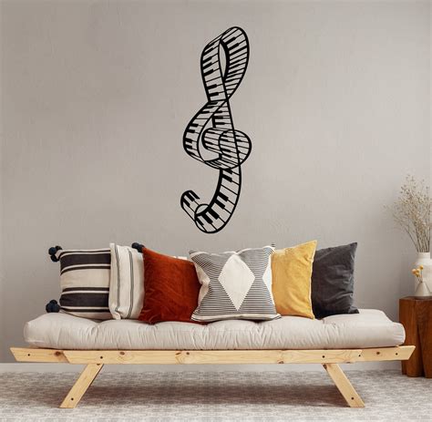 Music Note Wall Decal Treble Clef Piano Keys Vinyl Sticker Etsy