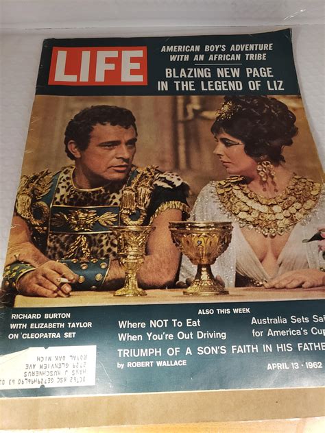 Lot April 1962 Life Magazine Richard Burton Elizabeth Taylor Cover