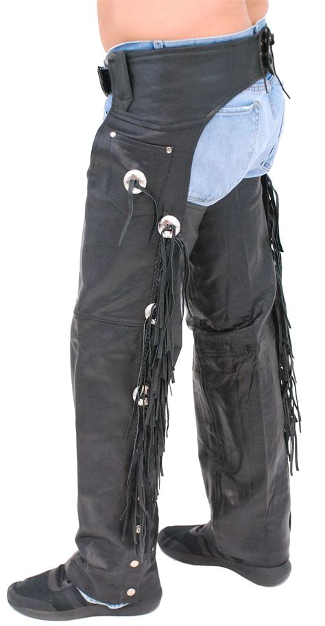 Western Chaps With Fringe And Conchos Unisex Fringe Chaps Come With