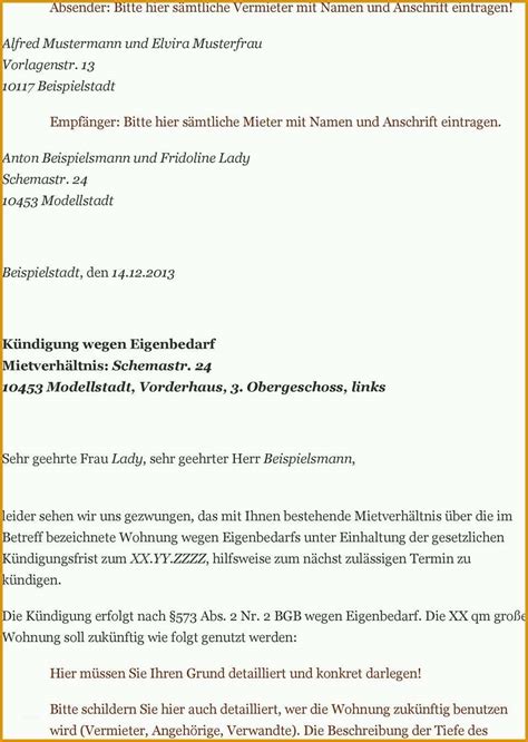 Ein bauvertrag ist ein vertrag zwischen einem ag un an über die erbringung von bauleistungen. Angepasst Muster Zum Anfertigen Einer Eigenbedarfskündigung Pdf - Kostenlos Vorlagen und Muster.