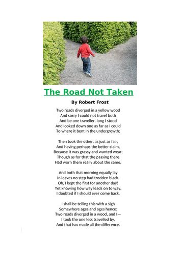 The Road Not Taken Poetry Appreciation And Writing Teaching Resources