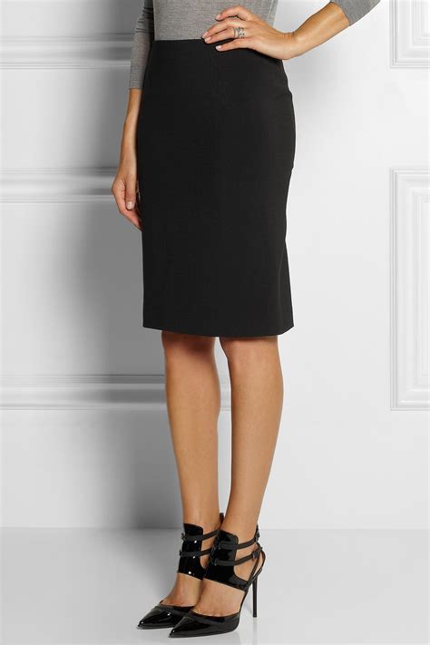 lyst theory twill pencil skirt in black