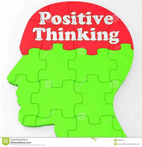 Positive Thinking Mind Shows Optimism Or Belief Stock Illustration
