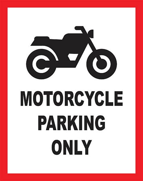 Best Motorcycle Parking Only Sign Illustrations Royalty Free Vector