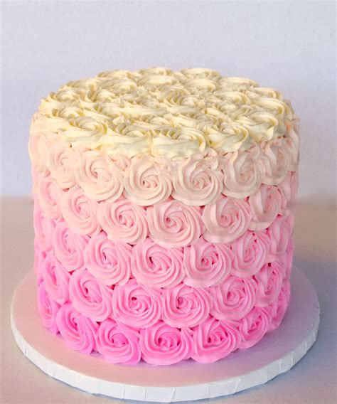 Pink Ombre Rosette Cake Such A Pretty Cake For Any Occasion Rosette