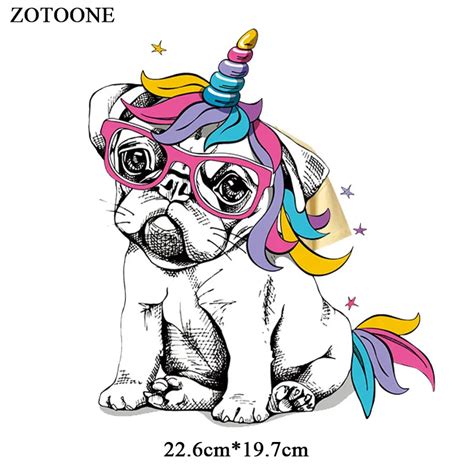 Zotoone Iron On Dog Patches For Clothing Applique Printed Diy
