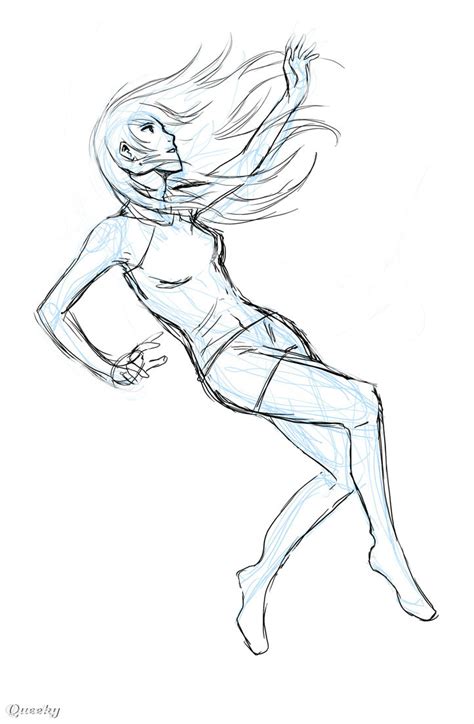 Girl falling ← an anime Speedpaint drawing by Jessiemonagan - Queeky
