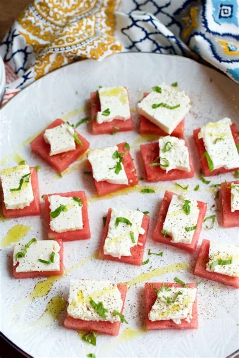 Watermelon Feta Bites Appetizer Reluctant Entertainer