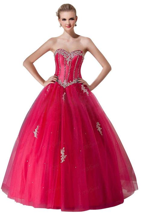 Sisjuly Womens Sweetheart Ball Gown Beaded Long Quinceanera Dress 14 Red See This Great