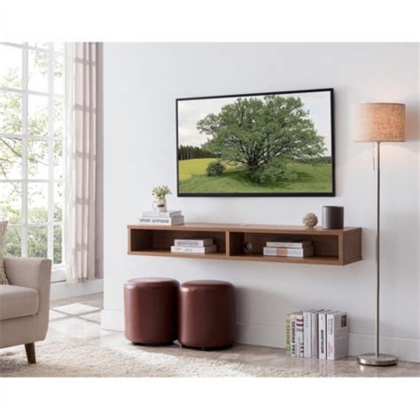 Bowery Hill Contemporary Wood Wall Mounted Tv Stand For Tvs Up To 60 In