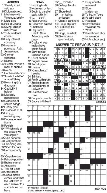 La Times Crossword Puzzle Pressreader