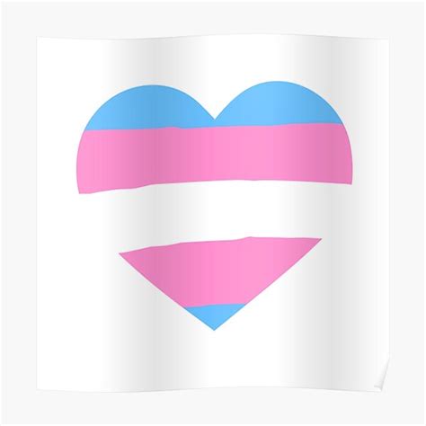 Transgender Pride Flag Heart Poster For Sale By Thekryomancer Redbubble