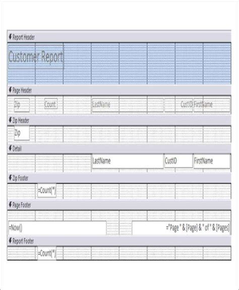 Microsoft Access Report Form Special Features