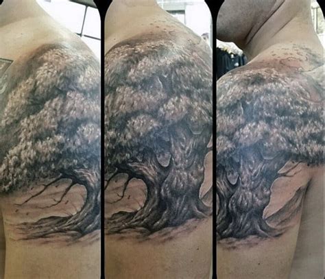 50 Oak Tree Tattoo Designs For Men Leaves And Acorns