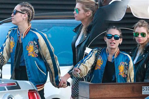 Miley Cyrus Holds Hands With Girlfriend Stella Maxwell As They Are Seen For First Time Since