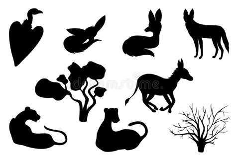 Set Of Wild Animals Vector Collection Of Nature Animals Stock Vector