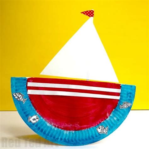 Rocking Paper Plate Boat Red Ted Art Easy Kids Crafts Boat Crafts