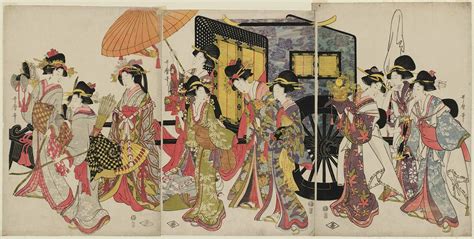 Kitagawa Utamaro Women Imitating An Imperial Procession Museum Of