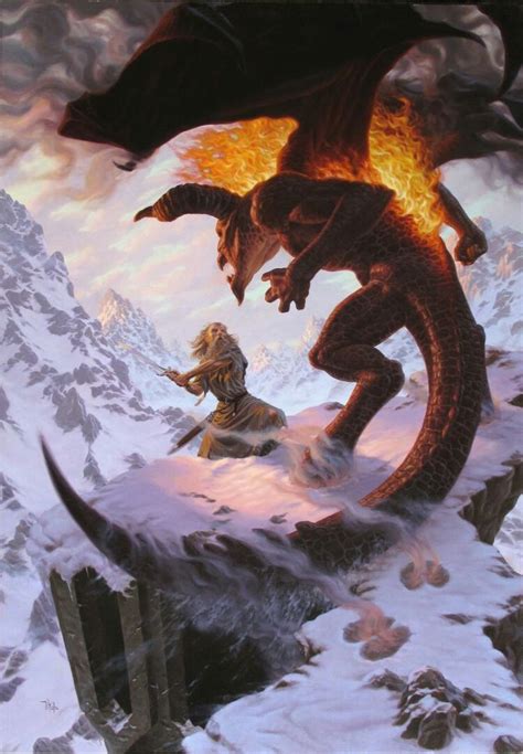Gandalf Fighting The Balrog Atop Celebdil By Raoul Vitale Middle
