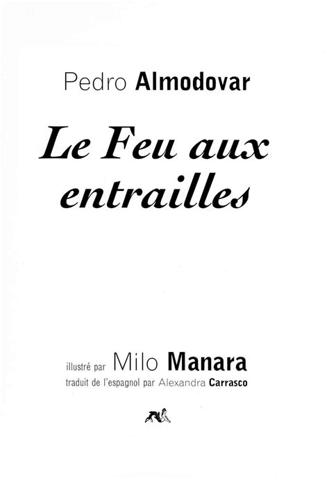 Read Milo Manara Pedro Almodovar Le Feu Aux Entrailles French Hentai Porns Manga And
