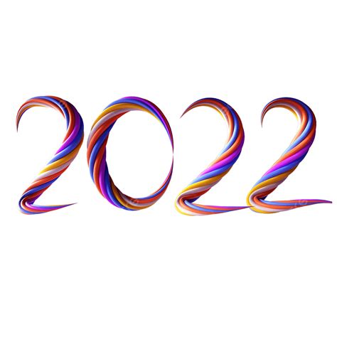 لون مجردة 2022 كلمات ملتوية 2022 سنه جديده ليلة رأس السنة Png وملف Psd للتحميل مجانا