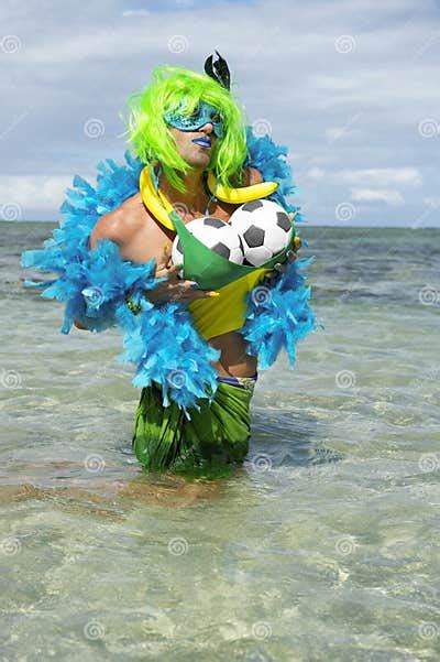 Brazilian Soccer Ball Football Drag Queen Stock Image Image Of Brasil