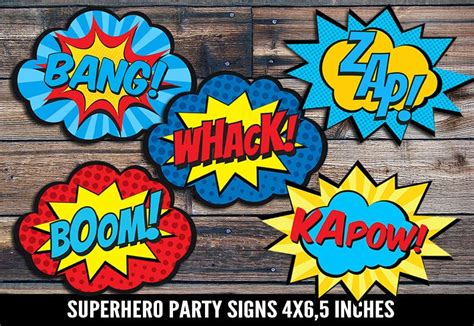 Instant Download Superhero Signs 4 X 65 Printable By Enipixels