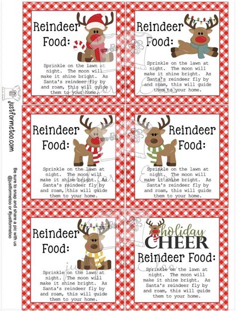 Reindeer Food Tags Printable Free