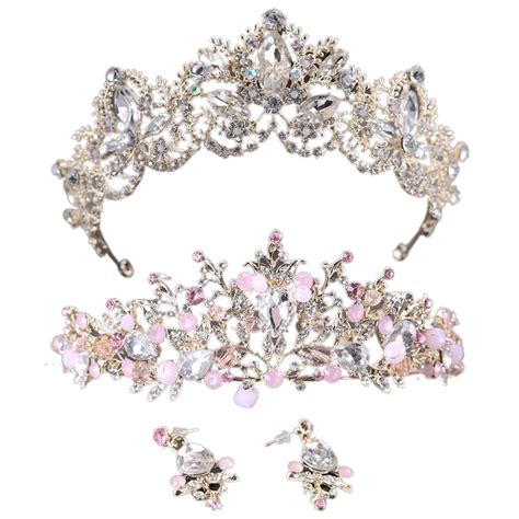 Corona Nupcial De Perlas De Oro Rosa Tiara Hecha A Mano Diadema De