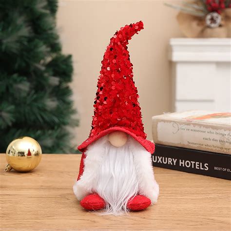 Fridja Christmas Light Up Gnome Christmas Decoration Sequins With
