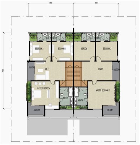 Floor Plan Feng Shui 平面图の风水 Clover Garden Residence 2 Storey Semi D