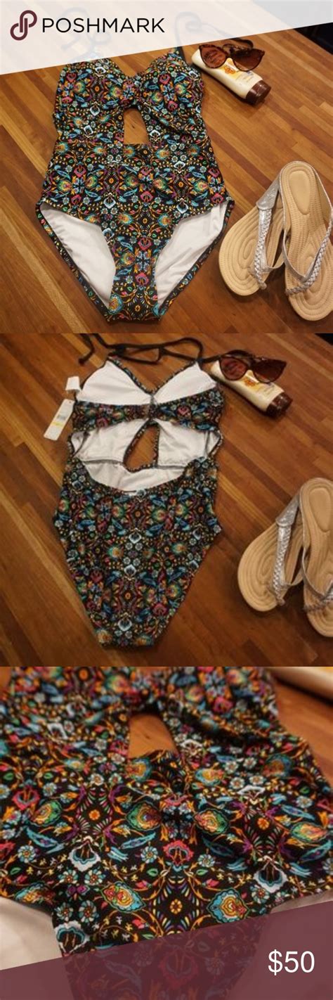 You will never again have to go down to the laundry room at 6 am on sunday because that's the only time you know the. Laundry By Design floral keyhole bathing suit Fantastic ...