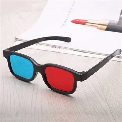 New Black Frame Universal 3d Plastic Glasses Oculos Red Blue Cyan 3d Glass Anaglyph 3d Movie
