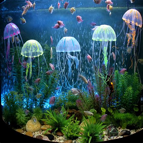 Fluorescent Glowing Aquarium Decoration Artificial Simulation Vivid