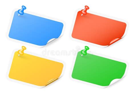 Pinned Labels With Curled Corners Stock Vector Illustration Of Info