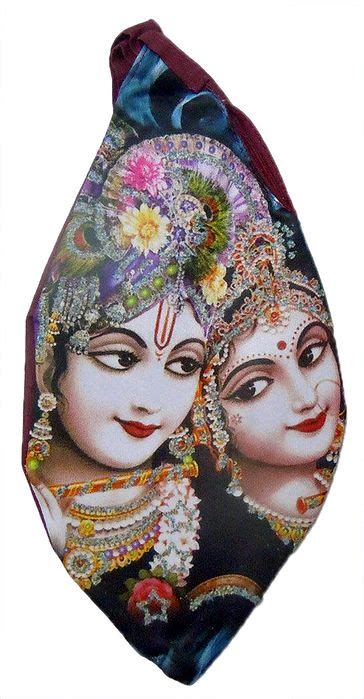 Radha Krishna Print On Maroon Polyester Bag Length 10 Inches