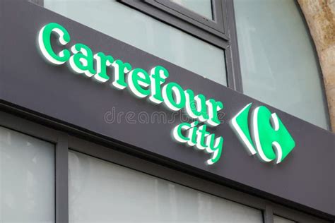 Carrefour City Logo Text On Shop Market Sign Store Supermarket Brand