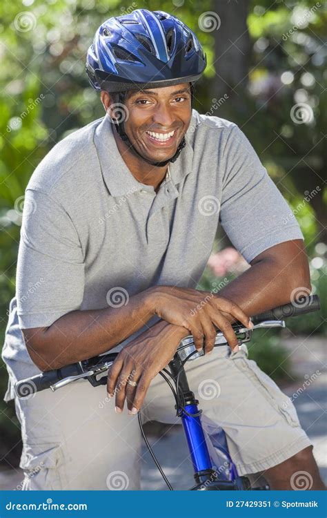 African American Man Riding Bike Stock Image Image Of Sunshine